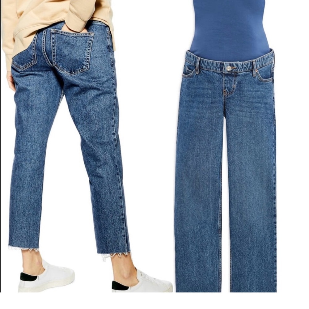 Topshop maternity Over the Bump High Waisted Strgt Leg Crop